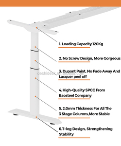 Oti מסגרת שולחן מסגרת שולחן עבודה מודרנית טכנולוגית צפה עבור מיקום שקט שטח עבודה תיקון גובה מחשב מתכוונן - Product Image 5