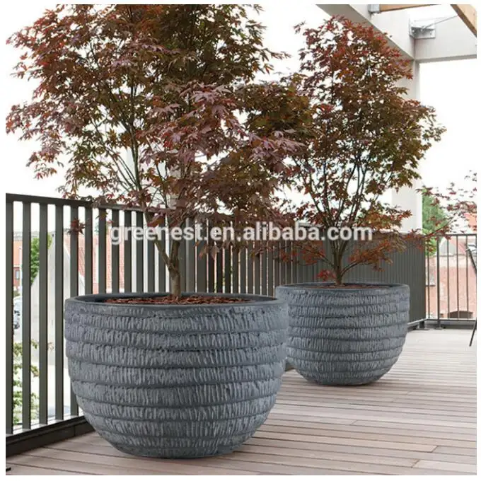 Pot de jardin en forme ronde, grand granit, nouveau design 2018