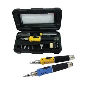 บิวเทนบัดกรีไฟฉายอเนกประสงค์สถานีบัดกรีชุดปรับอุณหภูมิ6Pcs Soldering Iron เคล็ดลับ