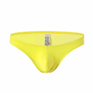 Men's Cotton Thong Underwear Sexy Big Pouch T-Back Panties
