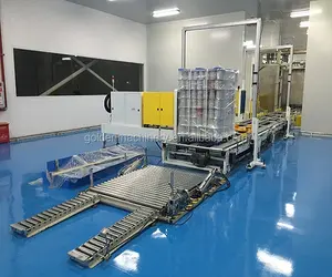 Automatic stacking machine palletizer operating used in tin can packing machine system