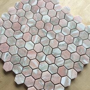 Schomex bán buôn hiện đại Norway Rose hồng hình lục giác Gạch Mosaic đá cẩm thạch 10mm dày sàn gỗ cho khách sạn tường và sàn - Product Image 3