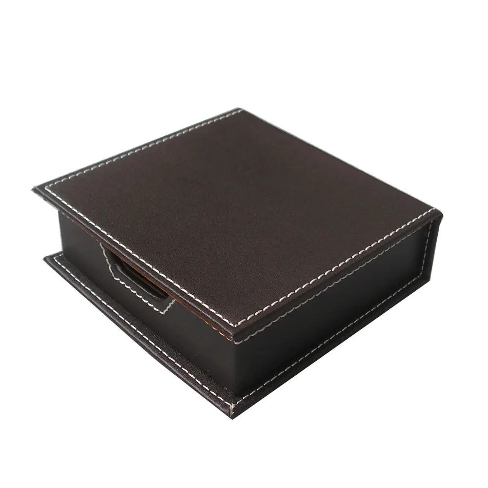 Business Custom Handmade Leather Memo Box Leather Note Card Holder