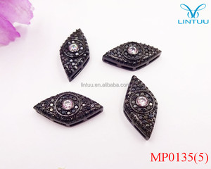 Pavent diamant evil eye <span class=keywords><strong>charm</strong></span> connecteur résultats de bijoux pistolet noir designer pierre de <span class=keywords><strong>lune</strong></span> evil eye - Product Image 2