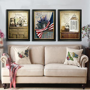 Medern American Village lienzo enmarcado, arte de la pared para la decoración casera - Product Image 2
