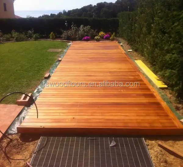 YKS tamaño personalizado 18mm de espesor Natural brasileño Cumaru porche proceso suave suelo de madera maciza al aire libre teca cubierta de madera dura