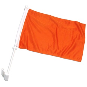 Bendera Jendela Mobil Warna Solid Merah Hitam Kuning Oranye Putih Ungu 12x18 Dua Sisi - Product Image 3