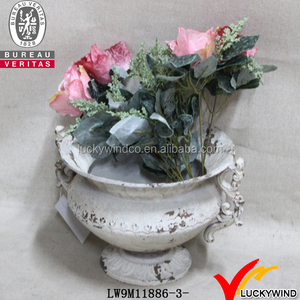 Luckywind 장식 정원 및 홈 프랑스어 골동품 로마 스타일 금속 고민 꽃병 주철 꽃 냄비 화분 항아리 - Product Image 5