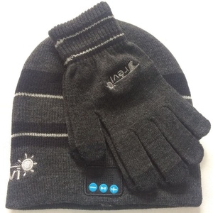 Tùy Chỉnh Không Dây Beanie Hat Với Headphone Và Màn Hình Cảm Ứng Găng Tay Set - Product Image 4