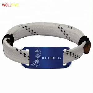 Wholesale fashion blue silk wrap hockey lace bracelet from china supplier