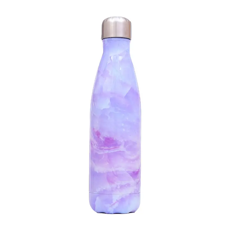 500ml purple marble cola bottle new style marble double wall water shaker bottle for hot and cold water