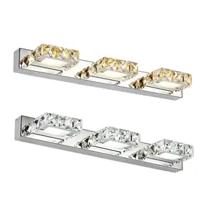 Modern6W 9W 12W Led Indoor Wall <strong>Light</strong> in <strong>Bathroom</strong> Square Crystal Sconce Lamp <strong>Waterproof</strong> AC110V/220V <strong>Bathroom</strong> Mirror Crystal Lamp - Product Image 1