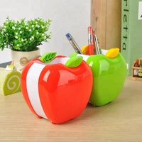 Porte-stylos et porte-crayons en forme de pomme rouge et verte, très pratique, pour le bureau