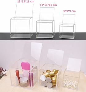 Caja cuadrada de acrílico transparente, tapa renovada, de lujo, venta al por mayor - Product Image 6