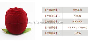 Boîtes <span class=keywords><strong>fantaisie</strong></span> en velours sur mesure, rose <span class=keywords><strong>rouge</strong></span>, fleur, bon marché, bijoux, vente en gros - Product Image 3