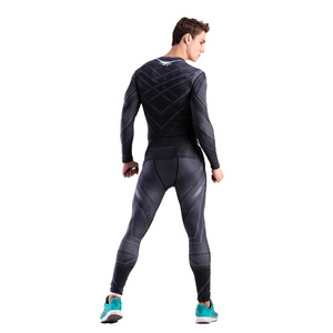 Set Cody Lundin da Uomo: T-Shirt Supereroe Black Panther e Leggings Aderenti da Fitness, Completo Lungo per Allenamento - Product Image 6
