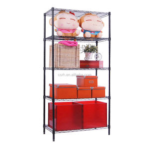 850*330*1600 मिमी RH-WS8533160B-5 तार जाल डिस्प्ले रैक पांच परतों काले धातु के तार आश्रय - Product Image 1