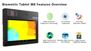 Dispositivo biométrico biométrica Tablet M8 para asistencia con huella dactilar - Product Image 6