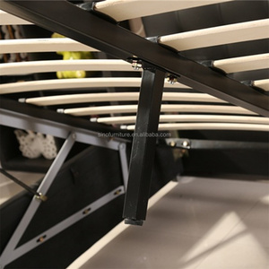 Meuble de chambre à coucher en Faux <span class=keywords><strong>cuir</strong></span> Pu, espace de rangement, Design de <span class=keywords><strong>lit</strong></span> italien avec cristaux, meuble en acier de haute qualité - Product Image 4