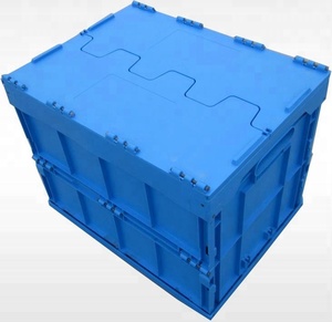 600*400mm storage boxes folding crate with lid plastic storage bins folding crate