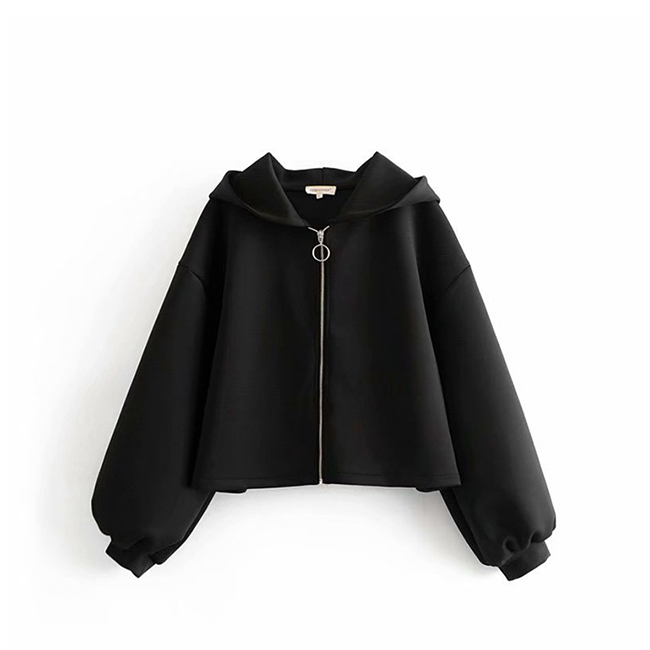 Европейская американская качественная зимняя женская куртка-пилот с длинным рукавом Толстая черная куртка на молнии