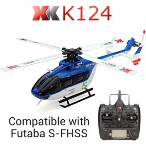 XK K124 6 Channel remote control dengan brushless baling-baling tunggal rc helicopter dijual 3D penerbangan model helix