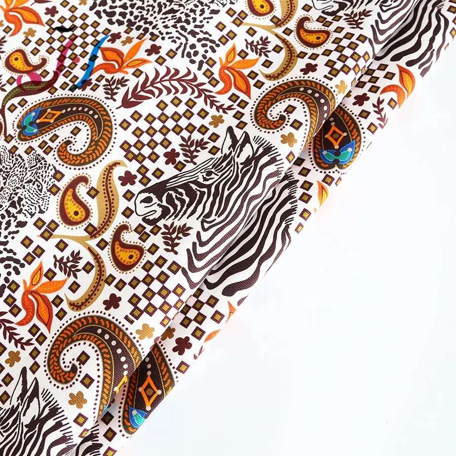 Custom digital printing animal pattern on cotton canvas fabric
