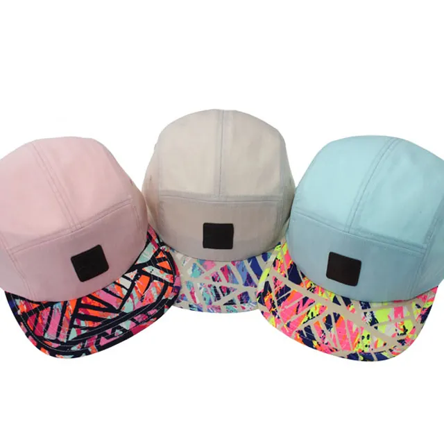 Brand 5 Panel Hip Hop Flat Brim Cap Floral Snapback Hat For Girls