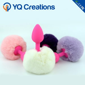 Custom design Piccolo Silicone Coniglio Code, Fetish Pelliccia di Coniglio Coda Butt <span class=keywords><strong>Plug</strong></span> Anale - Product Image 3