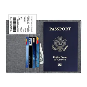 Fabric Passport Holder Wallet Cover Case RFID Blocking Travel Wallet