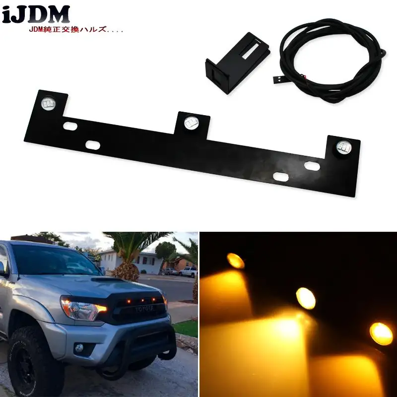 3pcs High Power Super Bright Raptor Style LED-Kühlergrill-Leuchten-Kit mit Montage halterung für Ford-F-150 2009, Bernstein/Weiß