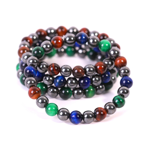 Braccialetto magnetico di ematite dell'occhio di tigre all'ingrosso della fabbrica 8mm per gli uomini delle donne - Product Image 4