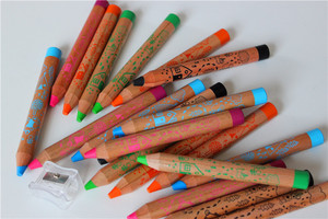 Non toxique jumbo crayons en bois avec feuille <span class=keywords><strong>de</strong></span> transfert à chaud <span class=keywords><strong>de</strong></span> conception d'impression pour bureau et école enfants jumbo-boisé- <span class=keywords><strong>cire</strong></span>-crayons - Product Image 5
