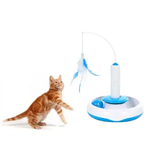 电动旋转互动猫玩具预告片旋转羽毛小猫玩具