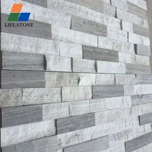 Panel Lapisan Interior Eksterior Dekoratif Natural Slate Split Face Tiles Grey Stacked Stone Pemasok Pelapis Dinding