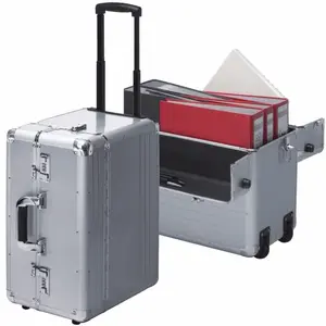 Extra large Aluminium Pilot Briefcase with Trolley wheeled