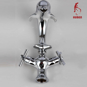الحمام مزدوجة مقبض النحاس حوض صنبور دولفين الحيوان شكل صنبور حوض خلاط - Product Image 4