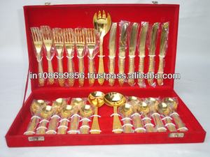 Shiny Mirror <b>Gold</b> Plated Flatware Wedding Event Stainless Steel <b>Cutlery</b> <b>Set</b> 27 Piece <b>Gold</b> Wooden Box <b>Cutlery</b> <b>Set</b> - Product Image 2
