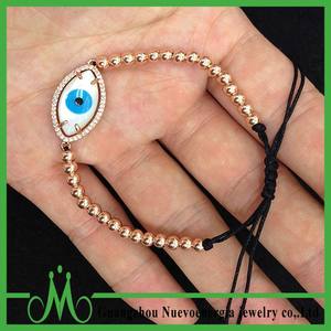 Las nuevas <span class=keywords><strong>de</strong></span> moda cobre pulseras <span class=keywords><strong>de</strong></span> macramé para damas plateada CZ joyería - Product Image 5