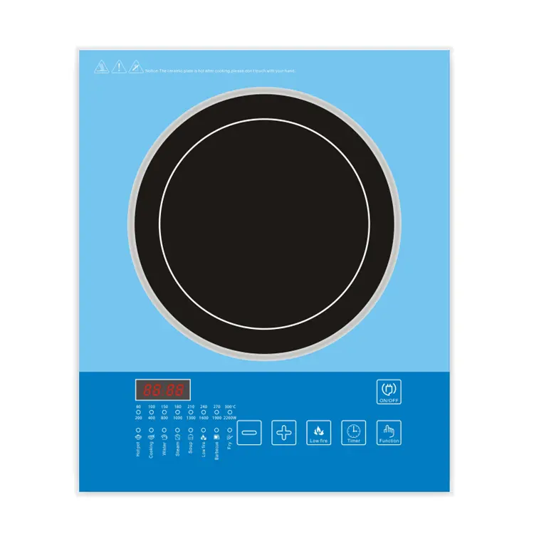 Ailipu induksiyon ocak a12turkish क्रिस्टल प्लेटें AILIPU एएलपी-12 प्रेरण कुकर 2200w नीले प्रकाश के साथ