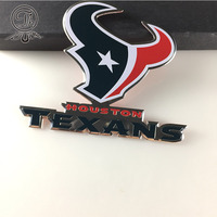 Emblema de Coche de los Houston Texans, Adhesivo de Toro de Texas, Placa de Aluminio Cepillado