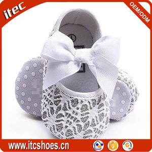 Glitter <strong>Christening</strong> Newborn Baby Ribbon Moccasin <strong>Shoes</strong> - Product Image 3