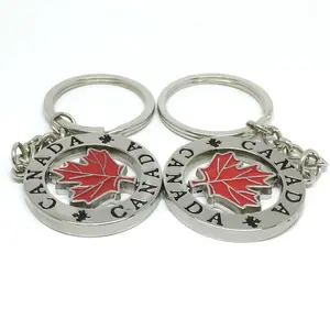 Tùy Chỉnh Kim Loại Canada Maple Leaf Keychain, Canada Cờ Keychain