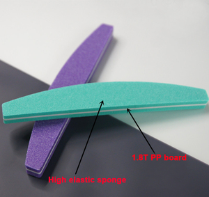 Miễn Phí Vận Chuyển Bán Buôn Double Side Dùng Một Lần Nail <span class=keywords><strong>Buffer</strong></span> Nail Art Half Moon Nhà Sản Xuất Miếng Bọt Biển Làm Móng Tay Nail File 100/180 - Product Image 3