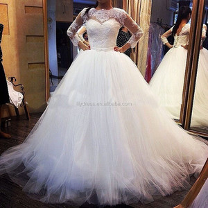 Costume Classic Long Sleeve Lace Organza <strong>Patterns</strong> Custom Made Bridal Gown MM-1532 Designer Lovely <strong>Wedding</strong> <strong>Dresses</strong> - Product Image 1