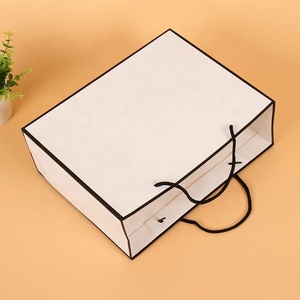 Logotipo personalizado impreso reciclado <span class=keywords><strong>tiendas</strong></span> al por menor llevar embalaje blanco de bolsas de papel con mango - Product Image 3
