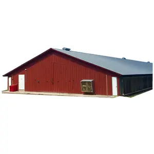 Light Steel Poultry Farming Chicken Sandwich Panel Door or Rolling Door Steel Frame Structure Layer Poultry Farming PVC Window