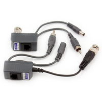 Balun audio-vidéo 3-en-1 4MP 5MP HD, transmetteur sur paire torsadée BNC vers RJ45 via Cat5e Cat6