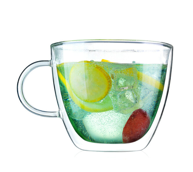 6 oz Strong Double Wall Insulated Borosilicate Thermo Glass Coffee Tea Cups Glass Mug