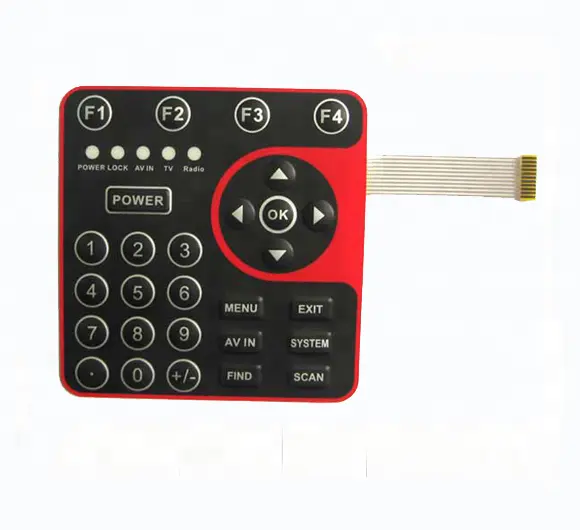 with red, yellow, green LED and transparent window Membrane keypad switch